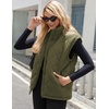 Zeagoo Womens Oversized Puffer Vest Zip Up Stand Collar Lightweight Sleeveless Warm Outerwear Padded Jacket Winter Coat S-XXL(Army Green)