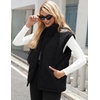 Zeagoo Womens Oversized Puffer Vest Zip Up Stand Collar Lightweight Sleeveless Warm Outerwear Padded Jacket Winter Coat S-XXL(Black)