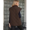 Zeagoo Womens Oversized Puffer Vest Zip Up Stand Collar Lightweight Sleeveless Warm Outerwear Padded Jacket Winter Coat S-XXL(Brown)