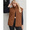Zeagoo Womens Oversized Puffer Vest Zip Up Stand Collar Lightweight Sleeveless Warm Outerwear Padded Jacket Winter Coat S-XXL(Caramel)