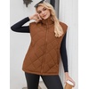 Zeagoo Womens Oversized Puffer Vest Zip Up Stand Collar Lightweight Sleeveless Warm Outerwear Padded Jacket Winter Coat S-XXL(Caramel)