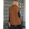 Zeagoo Womens Oversized Puffer Vest Zip Up Stand Collar Lightweight Sleeveless Warm Outerwear Padded Jacket Winter Coat S-XXL(Caramel)