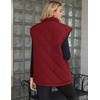 Zeagoo Womens Oversized Puffer Vest Zip Up Stand Collar Lightweight Sleeveless Warm Outerwear Padded Jacket Winter Coat S-XXL(Dark Red)