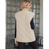 Zeagoo Womens Oversized Puffer Vest Zip Up Stand Collar Lightweight Sleeveless Warm Outerwear Padded Jacket Winter Coat S-XXL(Light Apricot)