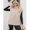Zeagoo Womens Oversized Puffer Vest Zip Up Stand Collar Lightweight Sleeveless Warm Outerwear Padded Jacket Winter Coat S-XXL(Light Apricot)