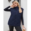 Zeagoo Womens Oversized Puffer Vest Zip Up Stand Collar Lightweight Sleeveless Warm Outerwear Padded Jacket Winter Coat S-XXL(Navy Blue)