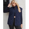 Zeagoo Womens Oversized Puffer Vest Zip Up Stand Collar Lightweight Sleeveless Warm Outerwear Padded Jacket Winter Coat S-XXL(Navy Blue)