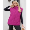 Zeagoo Womens Oversized Puffer Vest Zip Up Stand Collar Lightweight Sleeveless Warm Outerwear Padded Jacket Winter Coat S-XXL(Peach Pink)