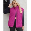 Zeagoo Womens Oversized Puffer Vest Zip Up Stand Collar Lightweight Sleeveless Warm Outerwear Padded Jacket Winter Coat S-XXL(Peach Pink)