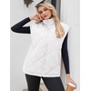 Zeagoo Womens Oversized Puffer Vest Zip Up Stand Collar Lightweight Sleeveless Warm Outerwear Padded Jacket Winter Coat S-XXL(White)