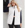 Zeagoo Womens Oversized Puffer Vest Zip Up Stand Collar Lightweight Sleeveless Warm Outerwear Padded Jacket Winter Coat S-XXL(White)