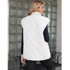 Zeagoo Womens Oversized Puffer Vest Zip Up Stand Collar Lightweight Sleeveless Warm Outerwear Padded Jacket Winter Coat S-XXL(White)