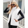 Zeagoo Womens Oversized Puffer Vest Zip Up Stand Collar Lightweight Sleeveless Warm Outerwear Padded Jacket Winter Coat S-XXL(White)