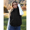 Zeagoo Womens Puffer Vest Ladies Sleeveless Zip Up Outerwear(Black)