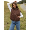 Zeagoo Womens Puffer Vest Ladies Sleeveless Zip Up Outerwear(Chocolate Brown)