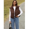 Zeagoo Womens Puffer Vest Ladies Sleeveless Zip Up Outerwear(Chocolate Brown)