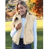 Zeagoo Womens Puffer Vest Ladies Sleeveless Zip Up Outerwear(Light Khaki)