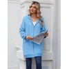 Zeagoo Women’s Zip Up Hoodies Long Sleeve Long Tunic Sweatshirts Oversized(Baby Blue)