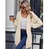 Zeagoo Women’s Zip Up Hoodies Long Sleeve Long Tunic Sweatshirts Oversized(Bone)