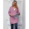 Zeagoo Women’s Zip Up Hoodies Long Sleeve Long Tunic Sweatshirts Oversized(Dusty Rose)