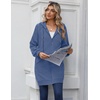 Zeagoo Women’s Zip Up Hoodies Long Sleeve Long Tunic Sweatshirts Oversized(Slate Blue)