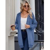 Zeagoo Women’s Zip Up Hoodies Long Sleeve Long Tunic Sweatshirts Oversized(Slate Blue)