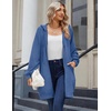 Zeagoo Women’s Zip Up Hoodies Long Sleeve Long Tunic Sweatshirts Oversized(Slate Blue)