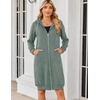 Zeagoo Women’s Zip Up Hoodies Oversized Fleece Long Tunic Sweatshirts Casual Long Sleeve 2026 Fall Hoodie Jacket Coat(D-grey Green)
