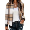 Zeagoo Jackets for Women 2026 Lightweight Bomber Jacket Plaid Flannel Coat(Brown Plaid- Gz554)