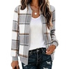 Zeagoo Jackets for Women 2026 Lightweight Bomber Jacket Plaid Flannel Coat(Grey Plaid- Gw568)