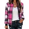 Zeagoo Jackets for Women 2026 Lightweight Bomber Jacket Plaid Flannel Coat(Hot Pink Plaid- Gz553)