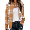 Zeagoo Jackets for Women 2026 Lightweight Bomber Jacket Plaid Flannel Coat(Yellow Plaid- Gw578)