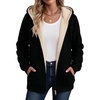 Zeagoo Women Sherpa Fleece Jacket Zip Up Thick Warm Hoodie Fall Winter Coat(01-black)