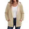 Zeagoo Women Sherpa Fleece Jacket Zip Up Thick Warm Hoodie Fall Winter Coat(Apricot)