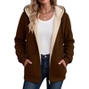 Zeagoo Women Sherpa Fleece Jacket Zip Up Thick Warm Hoodie Fall Winter Coat(Brown)