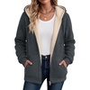 Zeagoo Women Sherpa Fleece Jacket Zip Up Thick Warm Hoodie Fall Winter Coat(Deep Grey)
