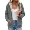 Zeagoo Women Sherpa Fleece Jacket Zip Up Thick Warm Hoodie Fall Winter Coat(Light Grey)
