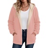 Zeagoo Women Sherpa Fleece Jacket Zip Up Thick Warm Hoodie Fall Winter Coat(Pink)