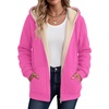 Zeagoo Women Sherpa Fleece Jacket Zip Up Thick Warm Hoodie Fall Winter Coat(Rose Red)