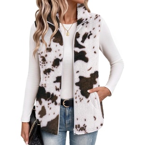 Zeagoo Vest For Women Sleeveless Sherpa Fleece Jackets Zip Up Fall Coats(Multicolor 420)