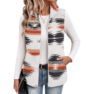 Zeagoo Vest For Women Sleeveless Sherpa Fleece Jackets Zip Up Fall Coats(Multicolor 534)