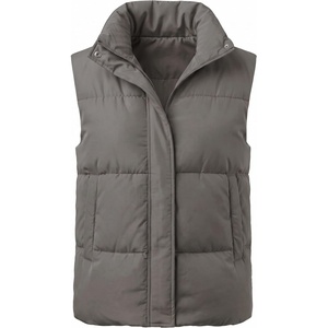 Zeagoo Women Puffer Vest Lightweight Stand Collar Sleeveless Winter Warm Zip Up Padded Outerwear Jackets with Pockets S-XXL(Dark Grey)