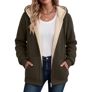 Zeagoo Women Sherpa Fleece Jacket Zip Up Thick Warm Hoodie Fall Winter Coat(Coffeegrey)