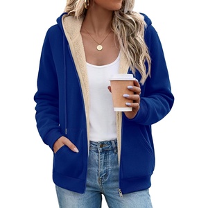 Zeagoo Women Sherpa Fleece Jacket Zip Up Thick Warm Hoodie Fall Winter Coat(Sky Blue)