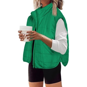 Zeagoo Womens Puffer Vest Ladies Sleeveless Zip Up Outerwear(Green)