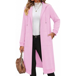 Zeagoo Women’s Zip Up Hoodies Oversized Fleece Long Tunic Sweatshirts Casual Long Sleeve 2026 Fall Hoodie Jacket Coat(Blush Pink)