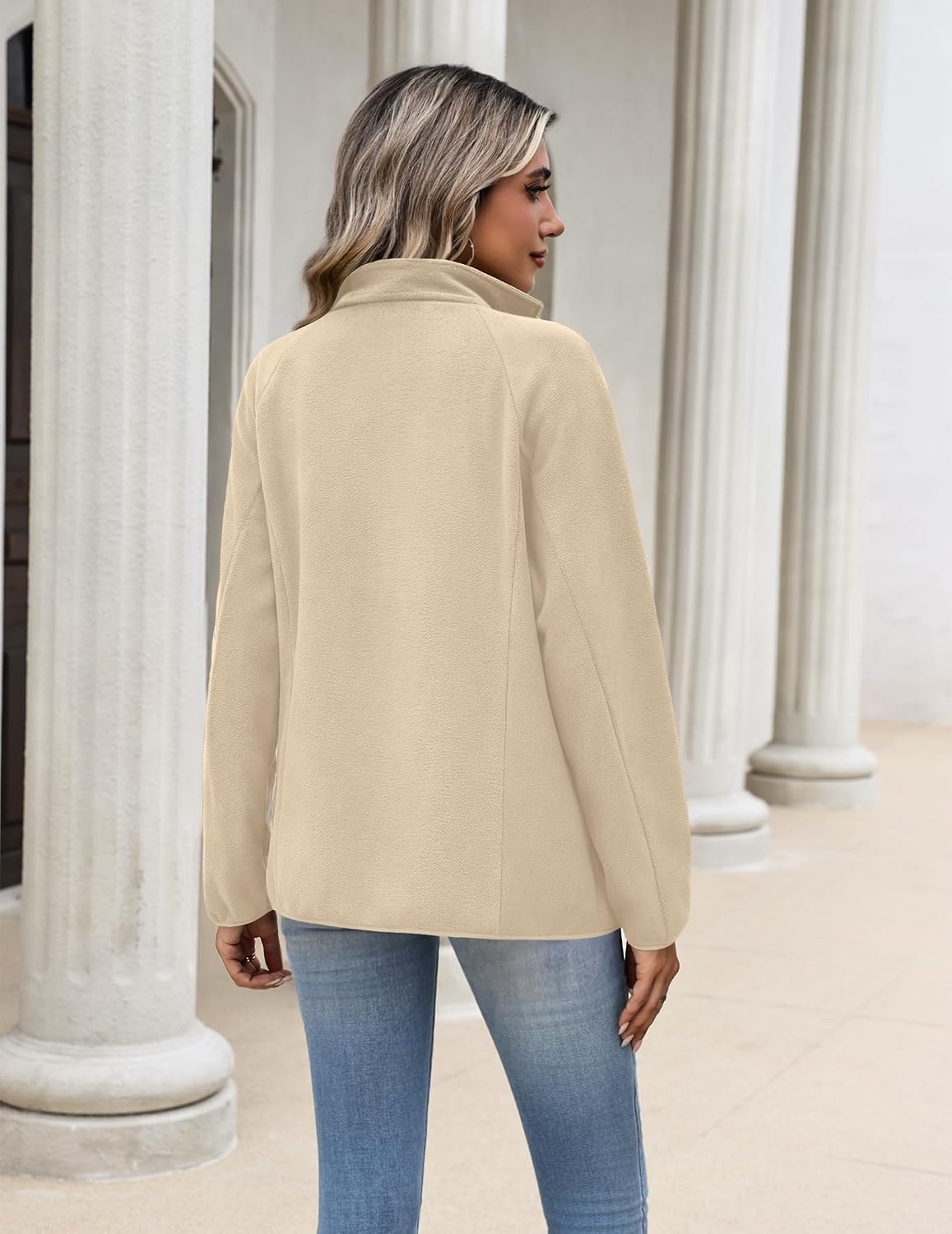 image:imageZeagoo Fleece Jackets for Women Fall Clothe Button Winter Coat with PocketsKhaki