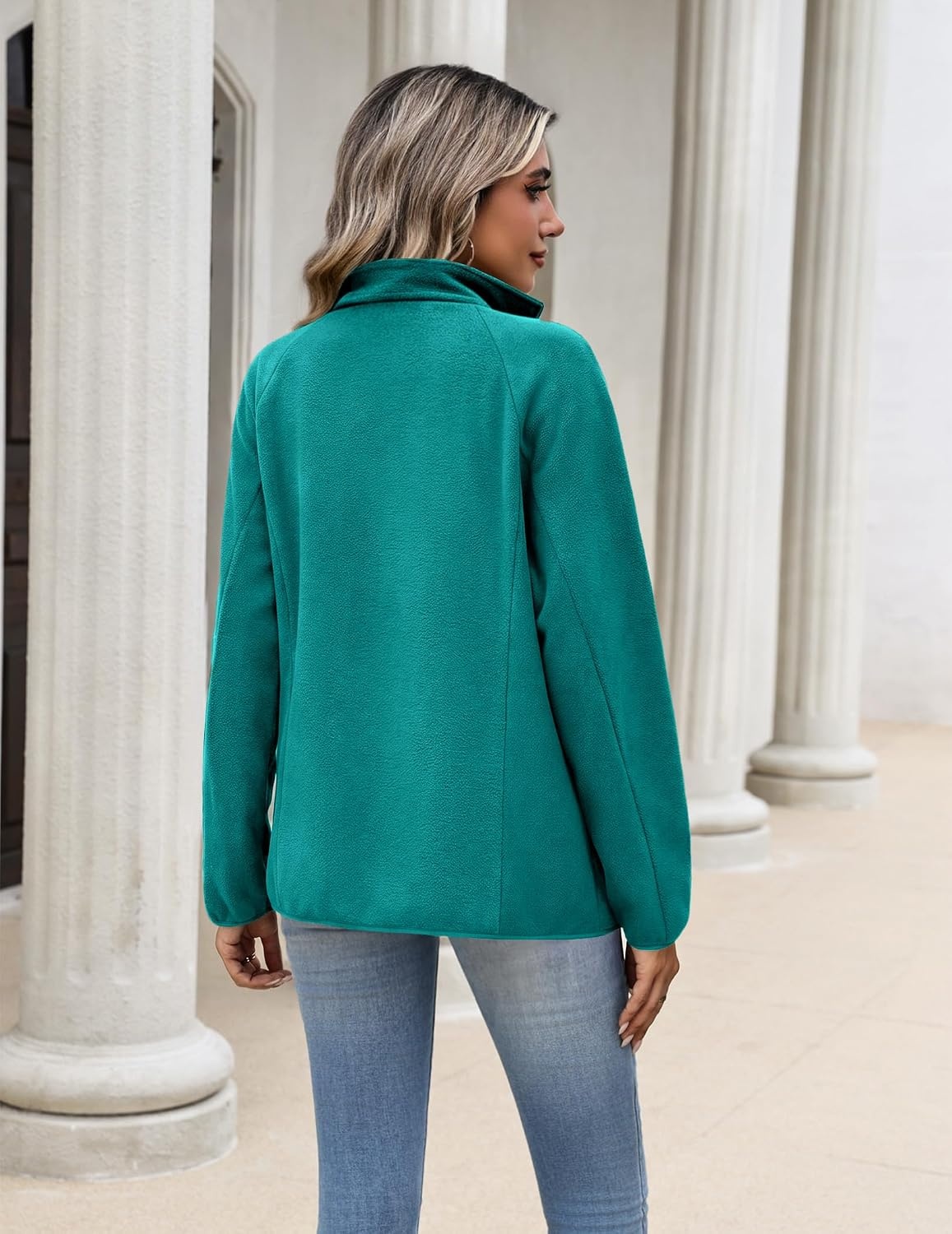 image:imageZeagoo Fleece Jackets for Women Fall Clothe Button Winter Coat with PocketsTurquoise