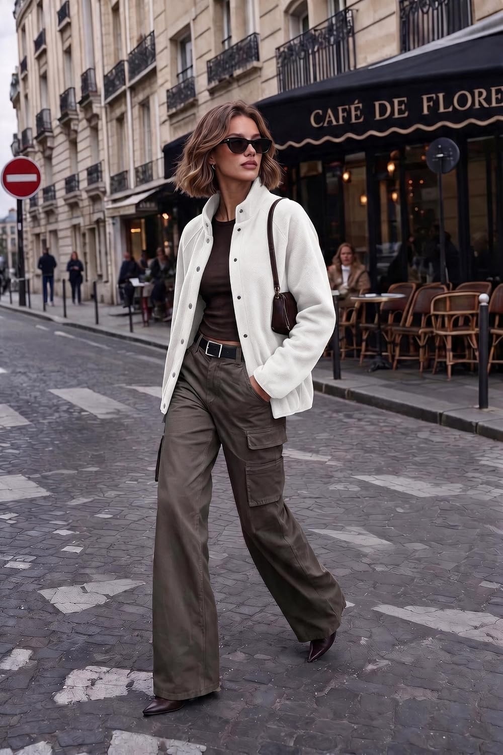 image:imageZeagoo Fleece Jackets for Women Fall Clothe Button Winter Coat with PocketsWhite