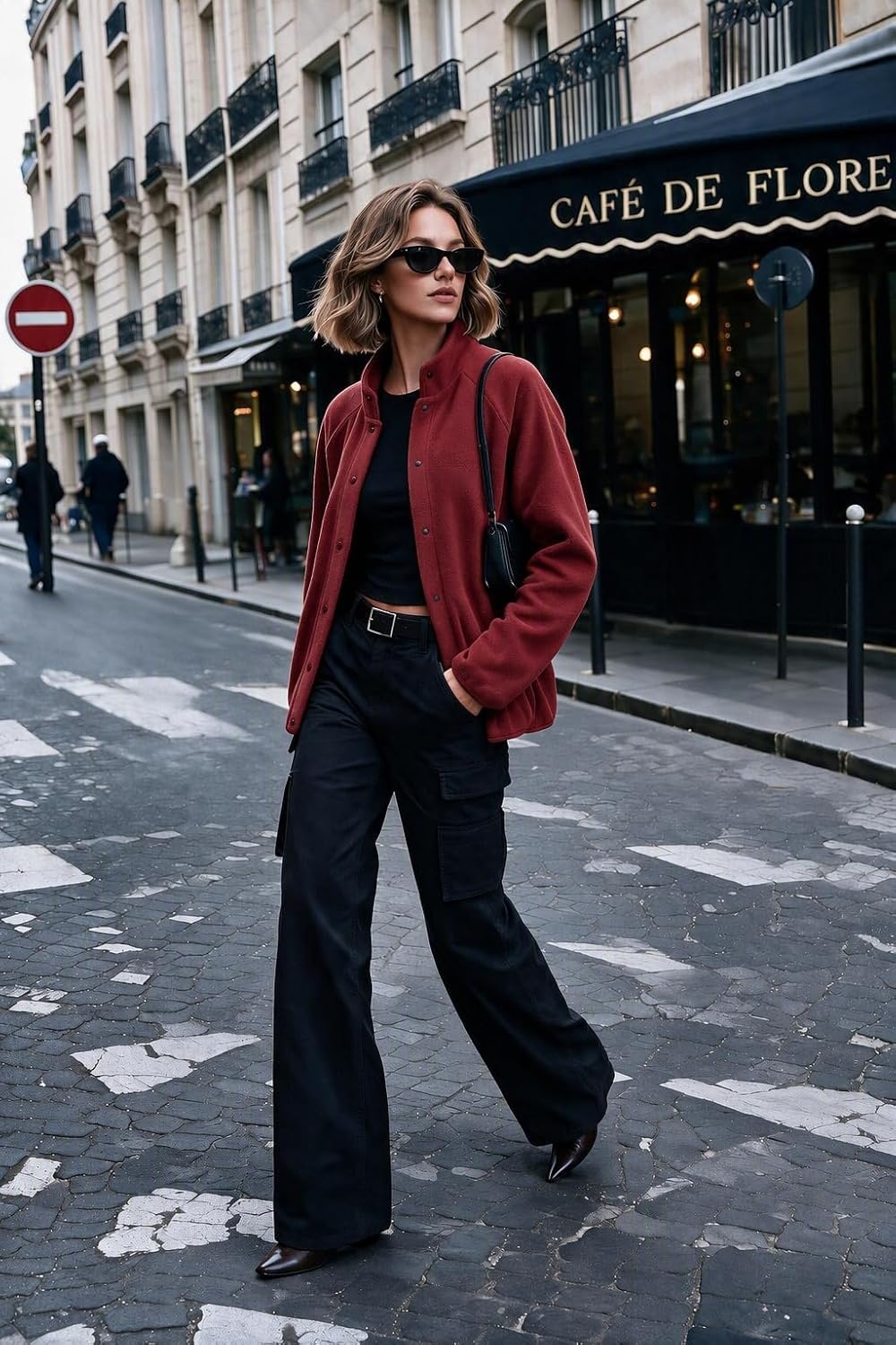 image:imageZeagoo Fleece Jackets for Women Fall Clothe Button Winter Coat with PocketsWine Red